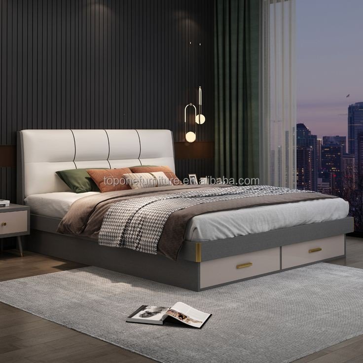 Premium Wooden Double Bed with Storage