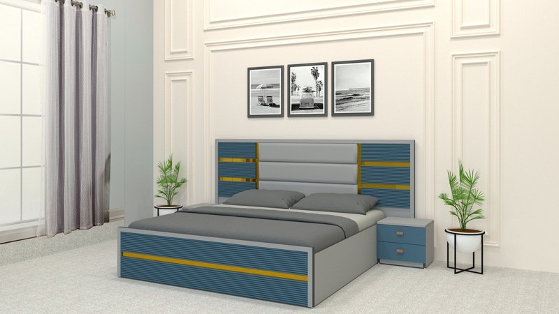 Double Bed with Bottom Storage Space